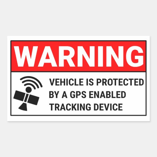 GPS Tracking Device 長方形シール (正面)