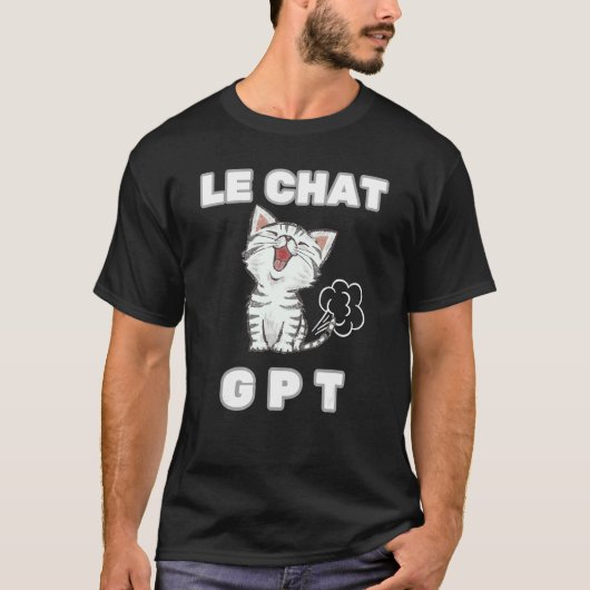 GPT 猫 ユーモア 人工知能 Tシャツ (正面)