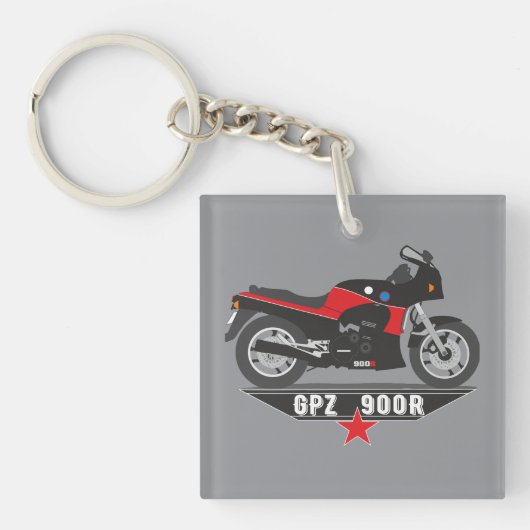 GPZ900R Biker Motorrad キーホルダー (正面)