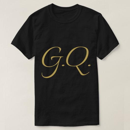 GQ InitialsGold Letteringパーソナライズされた贈り物 Tシャツ (デザイン正面)