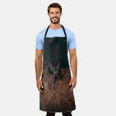 GRに囲まれた灰色鹿の野生動物写真 エプロン (着用した状態)