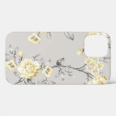 grの上に灰色のの模様葉があるかわいい黄色の花 Case-Mate iPhoneケース (裏面 (横))