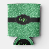 Grグリッターモダンテクスチャブラックアクセントクーラーボックス 缶クーラー (正面)