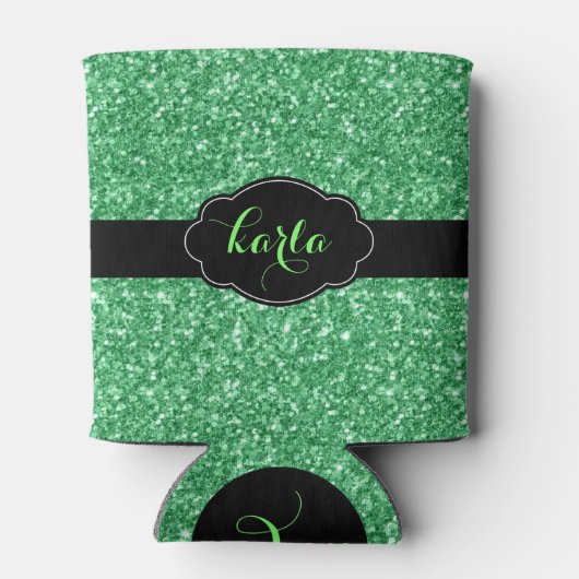 Grグリッターモダンテクスチャブラックアクセントクーラーボックス 缶クーラー (裏面)