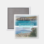 GR0115ヨーロッパ、ギリシャ、ザキントス、冷蔵庫 マグネット (正面/裏面)