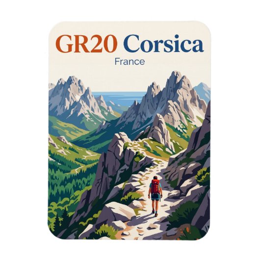 GR20 トレイル コルシカ島 フランス マグネット (縦)