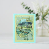 GR8ヴィンテージキャンプ&魚釣りPC~はがき ポストカード (スタンド正面)