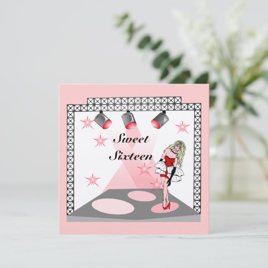 GR8 SWEET SIXTEEN 16のカラオケのパーティの招待状 招待状 (スタンド正面)