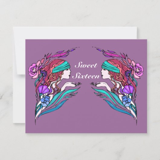 GR8 SWEET SIXTEEN 16匹の招待のパーティの招待状 招待状 (正面)