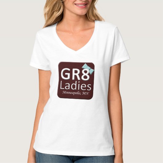 Gr8Ladies MSPのTシャツのV首 Tシャツ (正面)