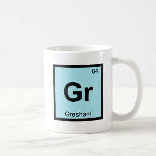 Gr - グレシャム オレゴン州 化学 周期表 都市 コーヒーマグカップ