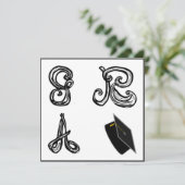 GR A Grad Cap For D Fabricフォント卒業 (スタンド正面)