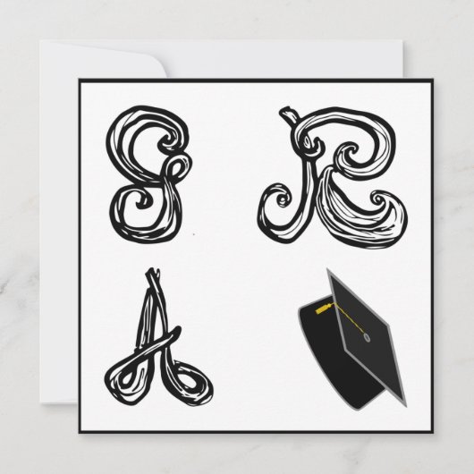 GR A Grad Cap For D Fabricフォント卒業 (正面)