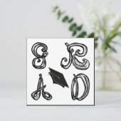 GR ADファブリックフォントグラッドキャップ卒業フラットカード (スタンド正面)