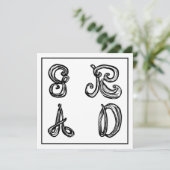 GR ADファブリックフォントレター卒業フラットカード (スタンド正面)