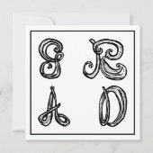 GR ADファブリックフォントレター卒業フラットカード (正面)