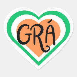 Grá - アイルランド語で愛を表現したデザイン ハートシール