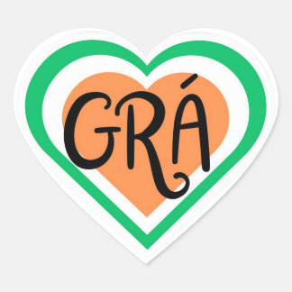 Grá - Irish Love design - Irish Language ハートシール
