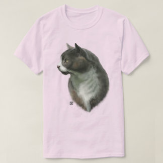 Grå Katt T Shirt Tシャツ