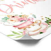 Grab a Drink Tea Party Baby Brewing Baby Shower ポスター (角)