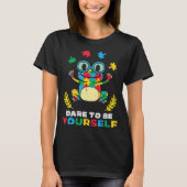 Grab this cute Puzzle Frog Dare To Be Yourself T-S Tシャツ (正面)