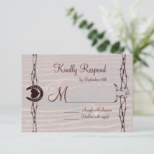 Grab Your Boots Country Western RSVPカード (スタンド正面)