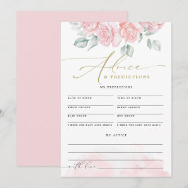 GRACE エレガントなフラッシュピンクの花のベイビーアドバイス予測 招待状