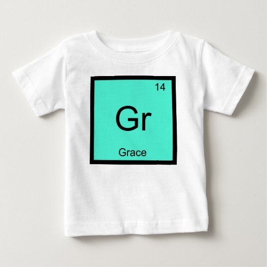 Grace  名前 化学 元素 周期表 ベビーTシャツ (正面)