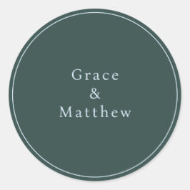 GRACE 現代ブルー/ターコイズの結婚式封筒シール ラウンドシール
