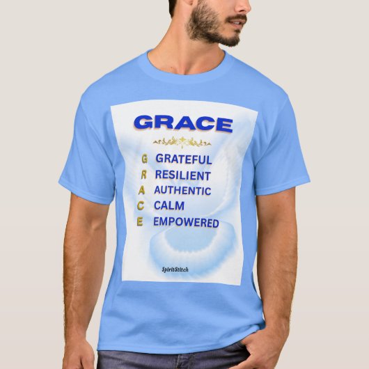 GRACE Acronym 感動的 Men's T-Shirt Tシャツ (正面)