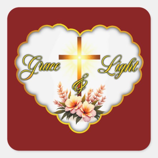 Grace and Light – Christian Easter - Autocolante スクエアシール (正面)