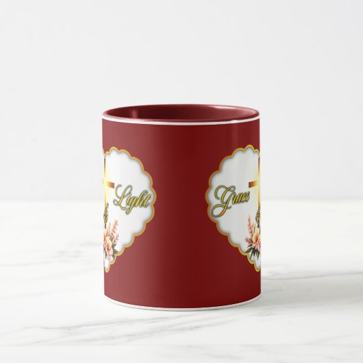 Grace and Light – Christian Easter - caneca マグカップ (中央)