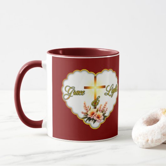 Grace and Light – Christian Easter - caneca マグカップ (ドーナツ)