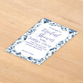 Grace Chinoiserie Bridal Shower Invitation アクリル招待状 (レイダウン)