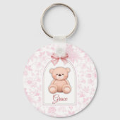 Grace | Custom Pink Teddy Bear Nursery Design  キーホルダー (正面)