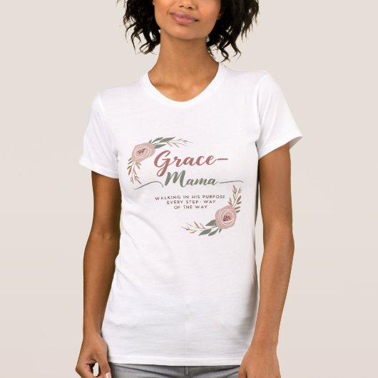 Grace-Filled Mama -エレガント Christian T-Shirt Tシャツ (正面)