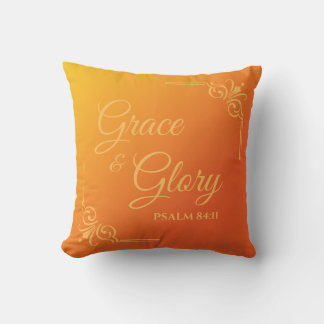 Grace & Glory Ps 84:11サンセットオレンジ クッション