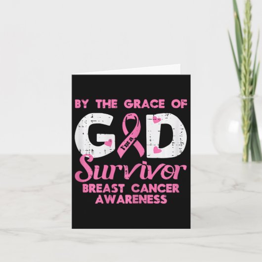 Grace God Breast Cancer Survivor Awareness Christi カード (正面)