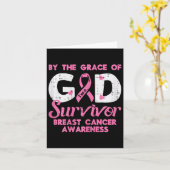 Grace God Breast Cancer Survivor Awareness Christi カード (黄色い花)