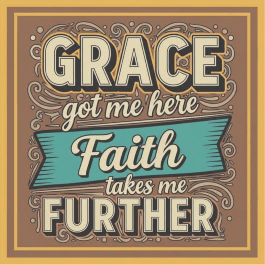 Grace got me here retro design シール (正面)