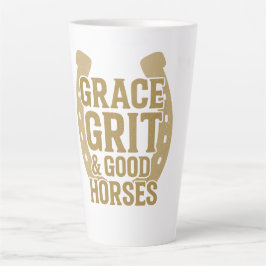 Grace, Grit & Good Horses Western カフェラテマグ