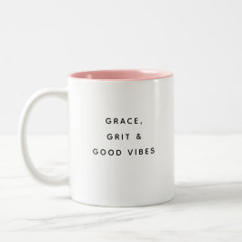 Grace Grit & Good Vibes おもしろ モダンマグカップ ツートーンマグカップ
