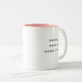 Grace Grit & Good Vibes Funny Modern Mug ツートーンマグカップ (正面右)