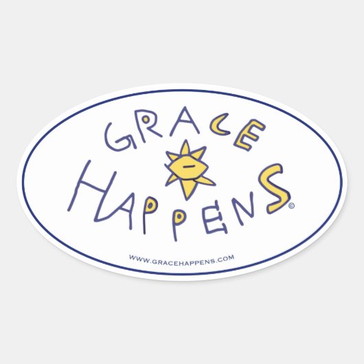 Grace Happenesスタンプ 楕円形シール (正面)