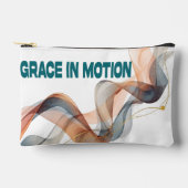 Grace in Motion | モダンな流れる水彩ウェーブA アクセサリーポーチ (正面)