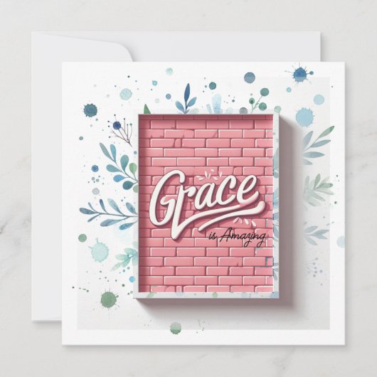 Grace is Amazing 3D ピンクレンガの壁 (正面)