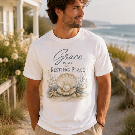 Grace Is My Resting Place – インスピレーションあふれる海岸風デザイン Tシャツ