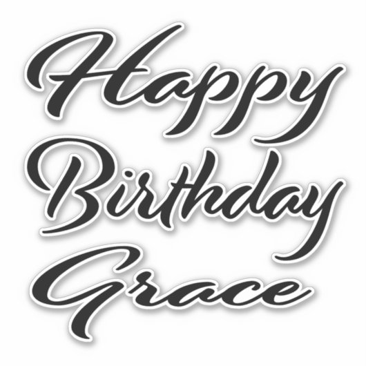 Grace Name Vorname black Sticker Geburtstag シール (正面)