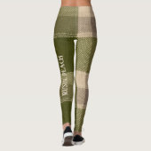 Grace Olive & Wheat Rustic Plaid Pattern Vol 77 レギンス (裏面)