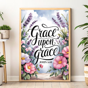 Grace on Grace – クリスチャン・ウォール・アート・フォー・ウィメンズ ポスター